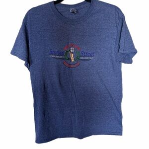 Vintage bourbon street graphic tee blue M